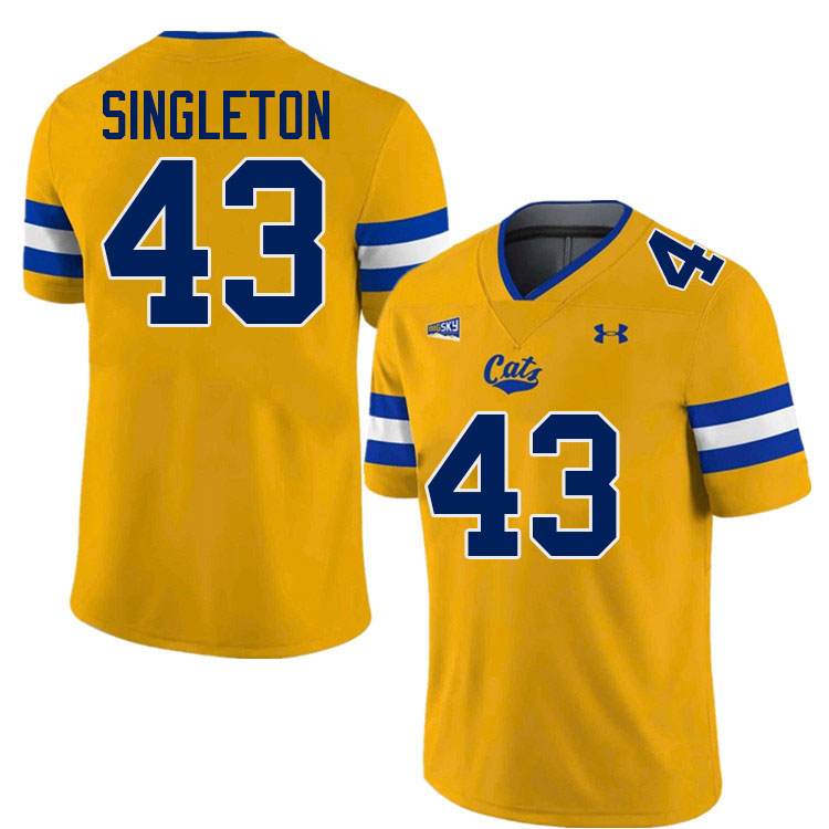 Montana State Bobcats #43 Alex Singleton College Football Jerseys,Uniforms Stitched-Gold